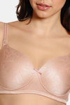 Zivame Shimmering Secrets Padded Non Wired 3/4Th Coverage T-Shirt Bra - Mahagony Rose — thumbnail 5